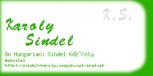 karoly sindel business card